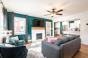Main House Living Room with Roku TV
