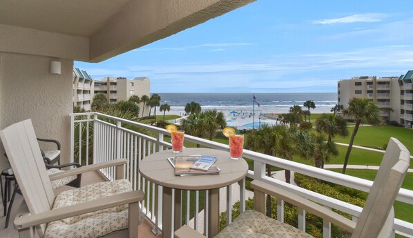 Balcony view from our Ocean View Condo in New Smyrna Beach