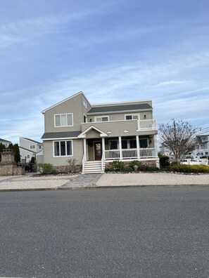 Off street parking to the right of the house and in front of the fireplace