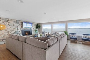 Living room with a view of the ocean