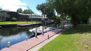 Boat dock- easy docking & tie up.  