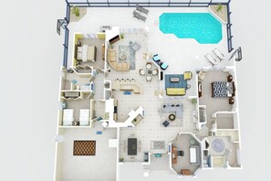 This floorplan will give you a bird's eye view of the layout of the house