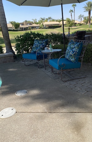 You could be sitting here relaxing next to the private pool and spa!