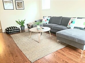 Cozy, artsy, light-filled.