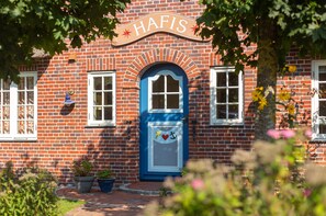 Entrance to Hafis House in Nebel on the island Amrum