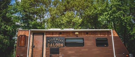 One of a kind camping experience in our themed Wild West Saloon camper!