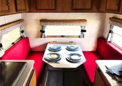 Nautical Cozy camper trailer on Lake Simcoe