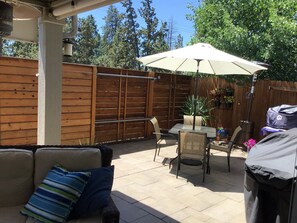Outdoor dining for four,  large Weber BBQ