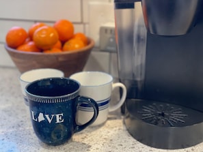 Coffee always tastes best on vacation. Keurig & complimentary coffees provided!
