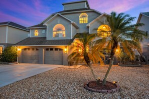 Front of the house at dusk