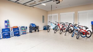 Bikes for the family and lots of beach gear included