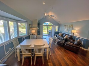 With hardwood throughout the main living area and dining area.