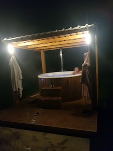 american winnebago camper with hot tub