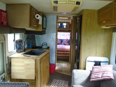 american winnebago camper with hot tub