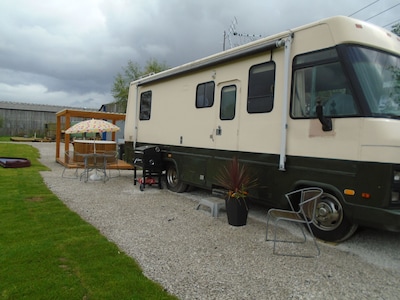 american winnebago camper with hot tub