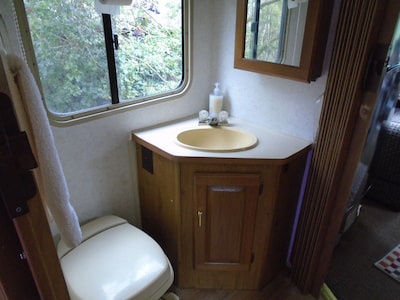 american winnebago camper with hot tub