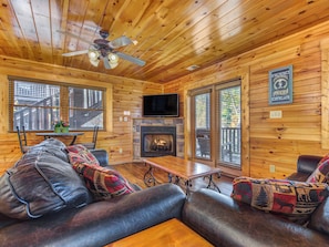 Living Room with Fireplace - First Floor