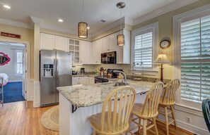 Breakfast bar with additional seating.