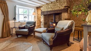 Living Room with inglenook fireplace,  Brown's Cottage, Bolthole Retreats
