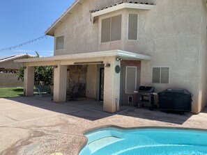 Backyard Patio and 2 Barbeque Grills.