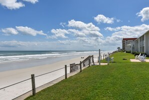 Front yard facing beach