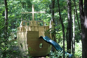 Newly added boat playground adds hours of pastime for the children!