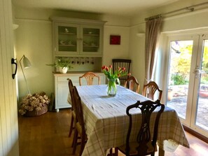 Dining room leading to the York stone patio