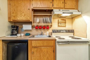 View of kitchenette space in the studio