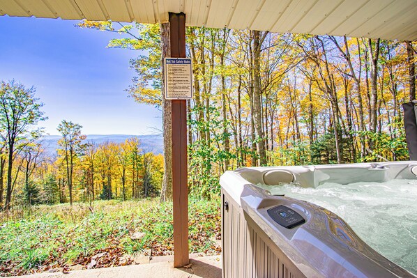 View from the hot tub on the lower level deck.