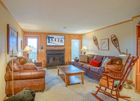 Living room with a queen sleeper sofa