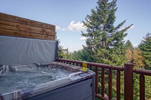 The hot tub on the 2nd level balcony.