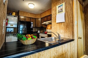 This is the fully stocked kitchen.