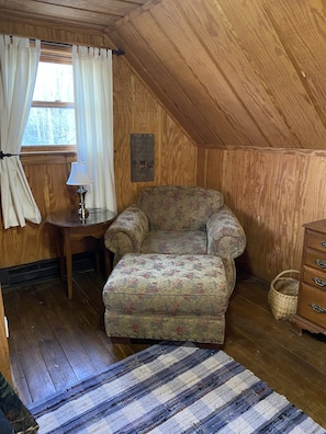 Upstairs bedroom, reading nook.