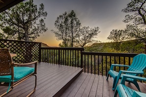 Private deck with ample seating to take in the scenic surroundings