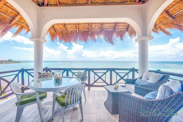 Outside lounging area with amazing views