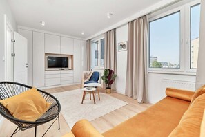Modern TV in the apartment. 