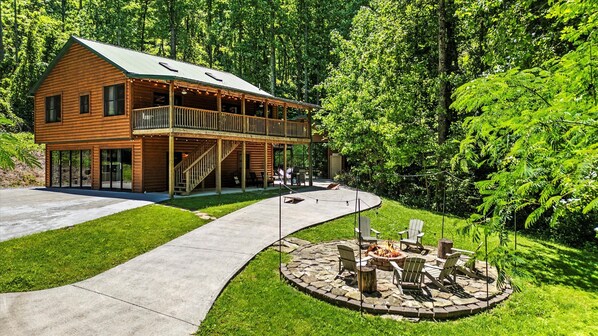 View from the private driveway