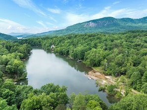 Bald Mountain Lake and Rumbling Bald Mountain. Our property is lower right. 