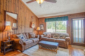 Living room with a queen sleeper sofa