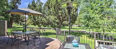 Patio facing creek