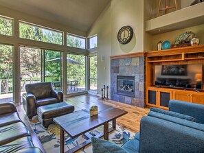 Living room facing creek