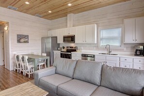 View of the Kitchen - Flowing kitchen, dining, and living area