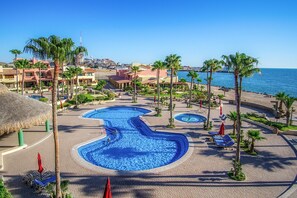 Pool and Jacuzzi view from patio