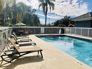 Enjoy sunbathing by the pool