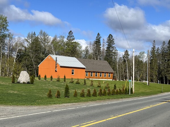Property on approach heading west on Route 26. 