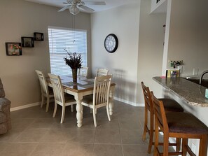 Comfortable dining area.