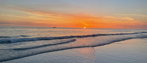 Beachfront on Siesta Key--this is your view every night from the lanai.