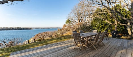 Take pleasure in the deck area overlooking the stunning lake view.