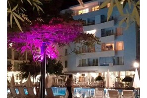 Evening pool area