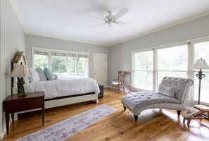 Master Bedroom with end tables/lamps, chaise lounge (TV & wardrobe not shown)